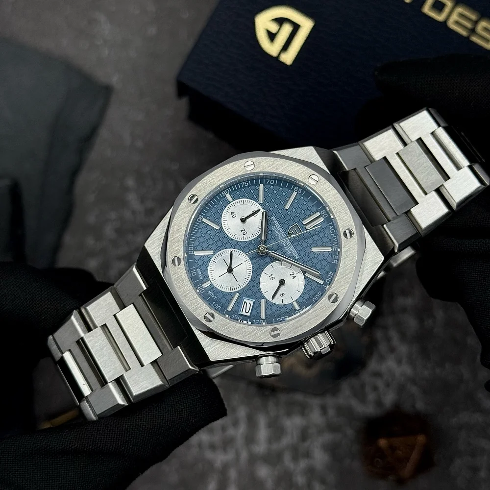 ⌚Купити Чоловічий годинник Pagani Design PD-1707 Silver-Blue за 4